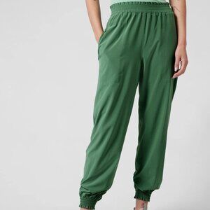 Athleta Savannah Joggers - Green Pull On High Rise Pants